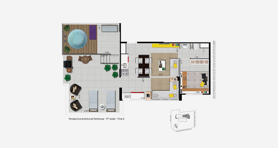 Veiga Junior | 1 Dorm | 63m² - Soho Penthouse